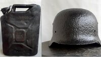 Originalūs Vokiški šalmas ir 1943m metalinis bakas