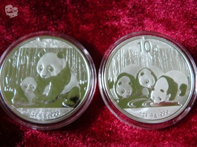 Parduodu Gryno sidabro Kinietiškas monetas su Pandomis..