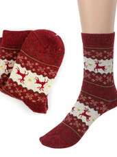 Kalėdinės moteriškos vilnonės kojinės