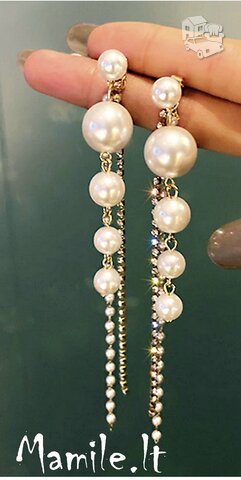 Puošnūs perlų auskarai: du viename