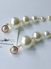 Puošnūs, ilgi, ivory spalvos perlų auskarau
