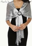Sidabro spalvos Blizgi kokteilinė skraistė-šalis „SHINY SILVER“