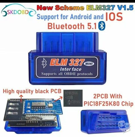 Elm327 Obd2 adapteris 1.5 versija.