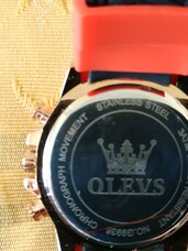 NAUJAS! Olevs vyriškas laikrodis (gold/red) - 34 €