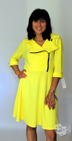 Ryškios geltonos elegantiškos suknelės