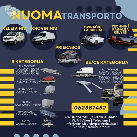 Šiandien turime išnuomuoti Platformų,Traliukų,Priekabų