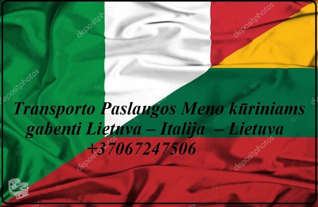 Transporto Paslaugos Meno kūriniams gabenti Lietuva – Italija  –