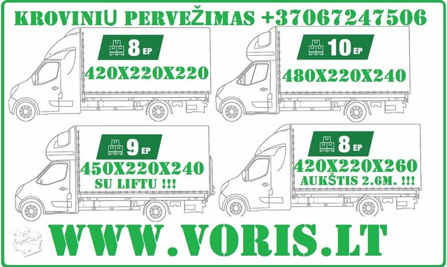 Krovinių gabenimo paslaugos Lietuva - Europa - Lietuva