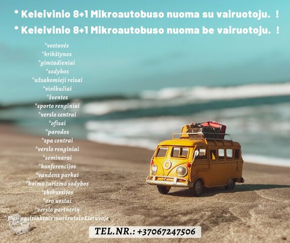 Mikroautobusų nuoma Alytuje. Be arba su vairuotoju +37062387452