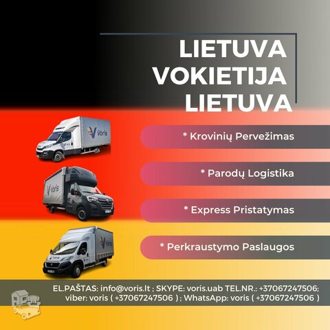 Konkurencingi krovinių pristatymo terminai  Lietuva - Vokietija