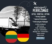 Prekių transportavimas.  Lietuva - Vokietija - Lietuva   *