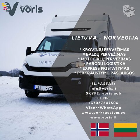 LIETUVA - NORVEGIJA (iš/į)   * Krovinių Pervežimas  * Baldų