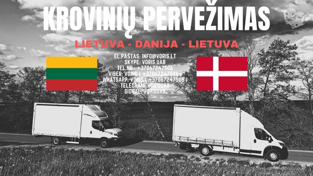 Maršrutu Lietuva–Danija įvairius krovinius gabenaM visais įmonės