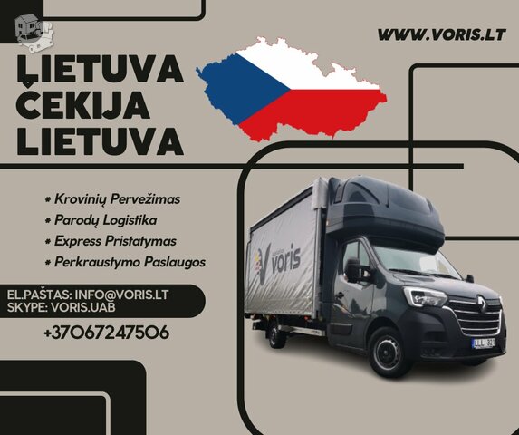 SOLO MIKROAUTOBUSIUKAI - LIETUVA - ČEKIJA - LIETUVA  * Krovinių