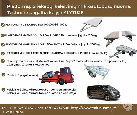 Pietų Lietuvoje Įvairių Platformų 5 - 4,5 - 4 metrų nuomos