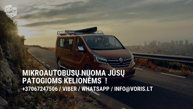 Nuomojame naujus komfortiškus 9 vietų mikroautobusus PIETŲ