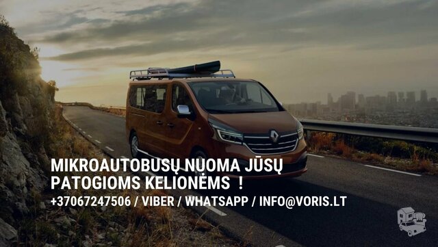 ILGOMS AR TRUMPOMS KELIONĖMS NUOMUOJAME NAUJUS PATIKIMUS 9 vietų