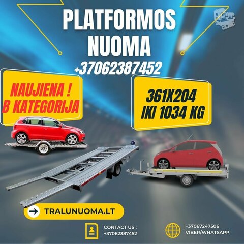NUOMA SU B KATEGORIJA TRALIUKAI (vezti mažoms mašinytėms"