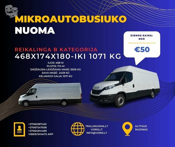 NAUJŲ MIKROAUTOBUSŲ NUOMA +37062387452 arba +37064614499 www