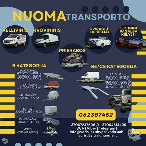 Reikia tralo ar priekabos šiandien? Skambink dabar! www.voris.lt