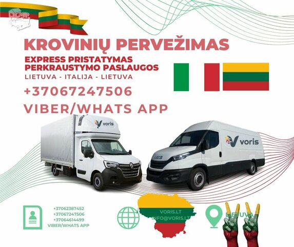 ITALIJA - LIETUVA Skubus krovinių pervežimas Lithuania - Europe