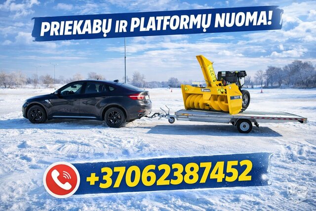 Nuomojame tvarkingas ir patikimas platformas, priekabas bei
