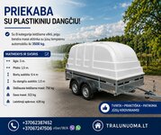 Nuomos paslauga - PRIEKABOS SU PLASTIKINIU DANGČIU NUOMA  Ie