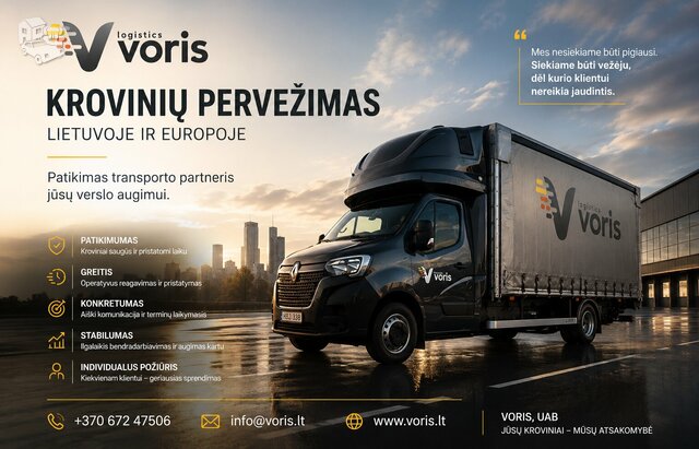 VORIS, UAB – transporto partneris verslui Jeigu transportą