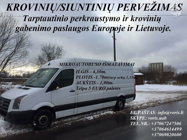 Krovinių ir siuntų gabenimas mikroautobusais. +37062387452
