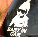 Lipdukų rinkinukas (2 vnt.) Baby in car