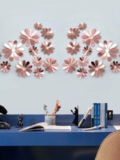 Veidrodiniai 3D sienos lipdukai "Gėlytės"