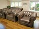 Chesterfield natūralios odos komplektas 3+1+1+1