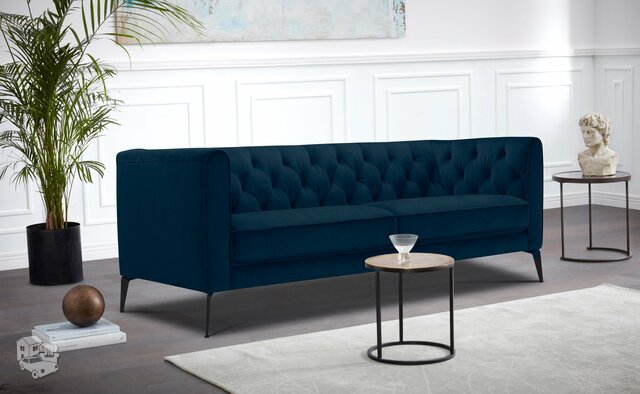 Minkšta sofa Nr207  Veliūras mėlyna