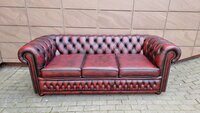 Chesterfield natūralios odos sofa