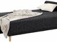 Sofa – lova Nr144 juoda su miego funkcija ir dėže patalynei