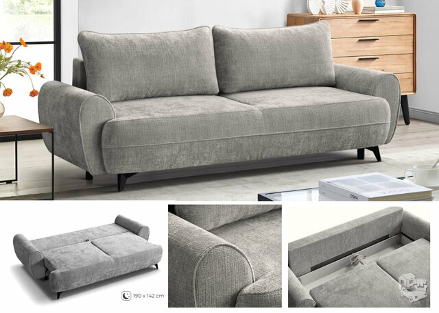 Minkšta sofa-lova su daiktadėže „Cremosa”
