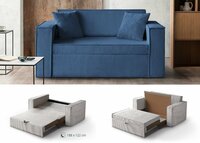 Nauja mėlyna sofa - lova / miegama sofa Dove 120
