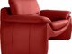 Minkštas fotelis Nr169 raudona naturali oda