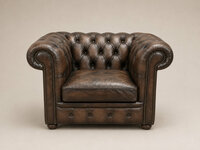 Chesterfield natūralios odos fotelis