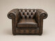 Chesterfield natūralios odos fotelis