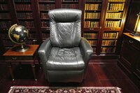 Natūralios odos fotelis su reklainerio mechanizmu (supasi)
