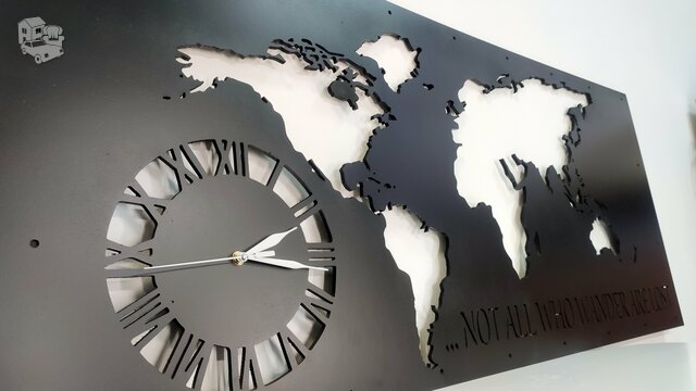 Laikrodis-paveikslas Pasaulio žemėlapis