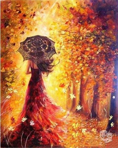 Tapybos pagal skaičius rinkinys "Beautiful Women Autumn"