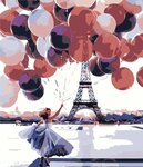 Tapybos pagal skaičius rinkinys "Romantic Balloons In Paris",