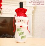 Kalėdinė butelio dekoracija-maišelis "Ho Ho Ho"