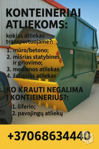 Konteinerių nuoma šiukšlėms Vilniuje ir Vilniaus rajone