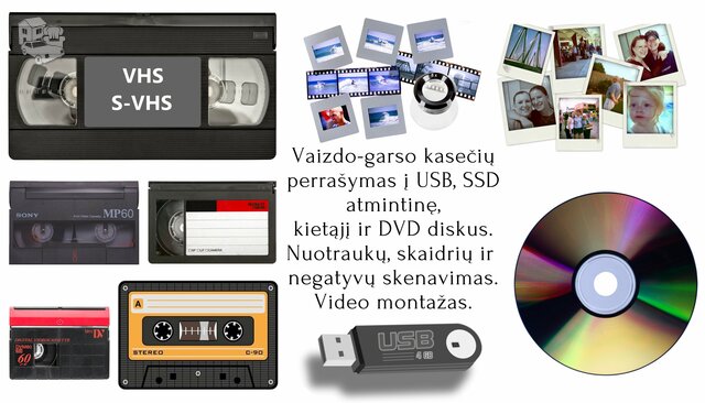 Profesionalus, kokybiškas vaizdo ir garso kasečių perrašymas