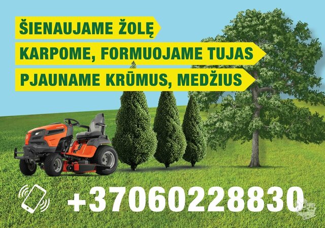 Aplinkos priežiūra, Žolės šienavimas, Tujų formavimas