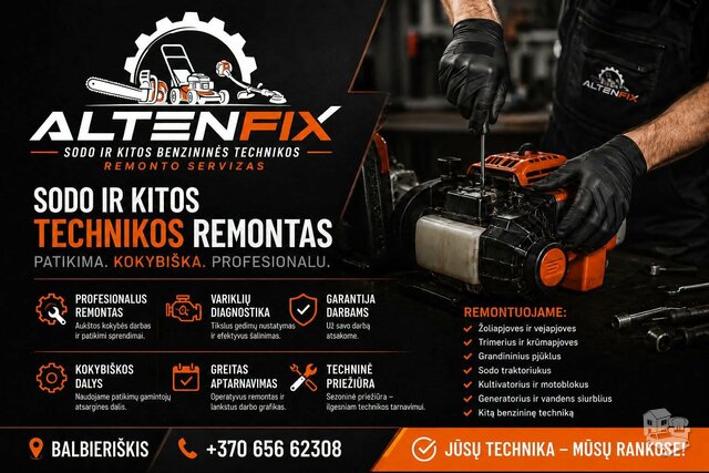 Sodo ir kitos technikos remontas