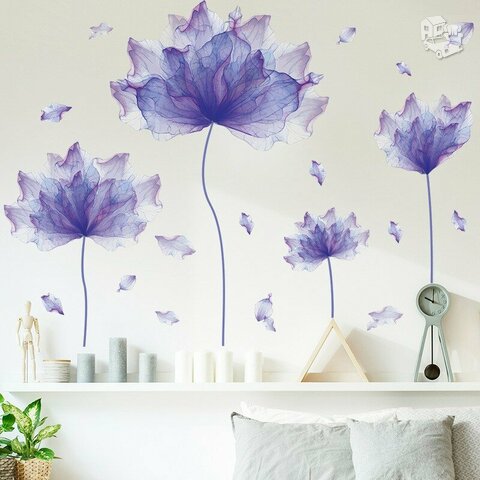 Sienos lipdukas "Purple Flower"